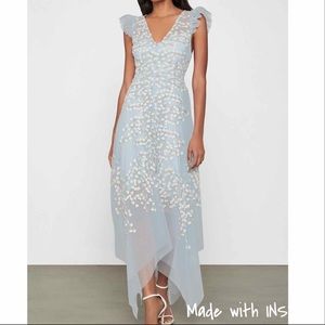 BCBGMaxAzria Embroidered Tulle Ruffle Dress